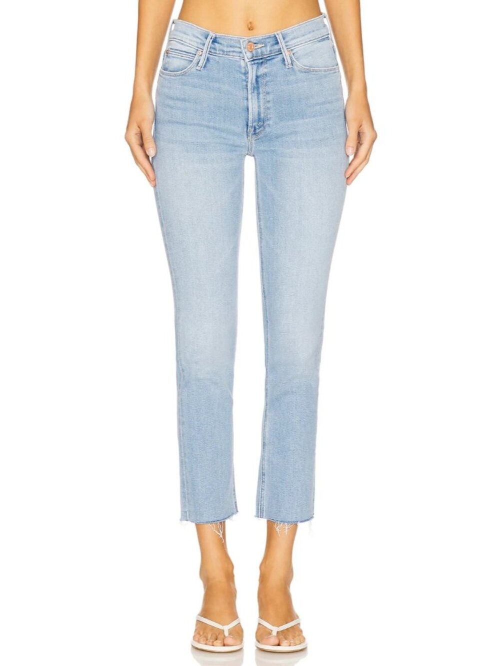 NWT Mother Mid Rise Dazzler Ankle Fray in Blessing In Disguise Stretch Jeans 28
